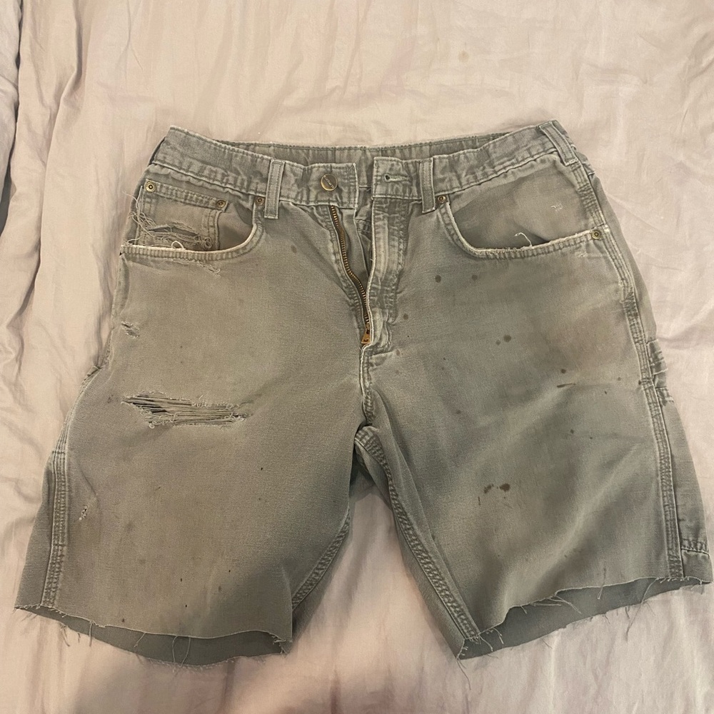 Carhartt cut off shorts- distressed waist size 34”